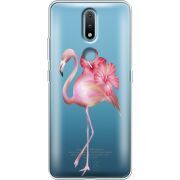Прозрачный чехол BoxFace Nokia 2.4 Floral Flamingo