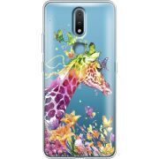 Прозрачный чехол BoxFace Nokia 2.4 Colorful Giraffe