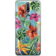 Прозрачный чехол BoxFace Nokia 2.4 Tropical Flowers