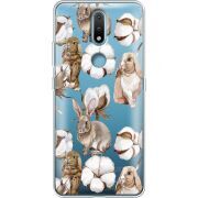 Прозрачный чехол BoxFace Nokia 2.4 Cotton and Rabbits