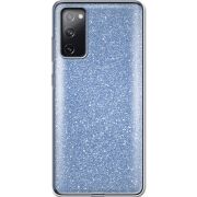 Чехол с блёстками Samsung G780 Galaxy S20 FE Голубой