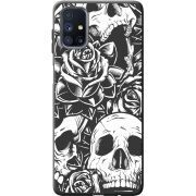 Черный чехол BoxFace Samsung M515 Galaxy M51 Skull and Roses