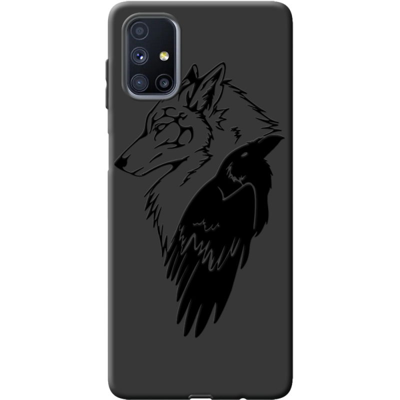 Черный чехол BoxFace Samsung M515 Galaxy M51 Wolf and Raven