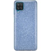 Чехол с блёстками Samsung A125 Galaxy A12 Голубой