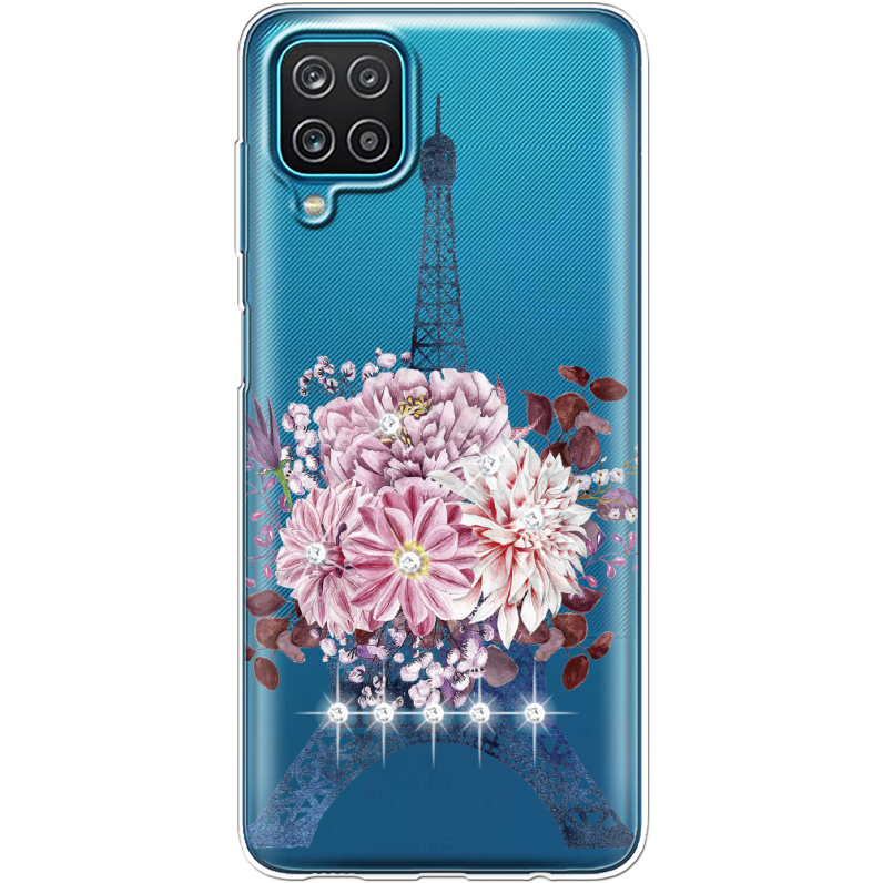 Чехол со стразами Samsung A125 Galaxy A12 Eiffel Tower