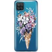 Чехол со стразами Samsung A125 Galaxy A12 Ice Cream Flowers