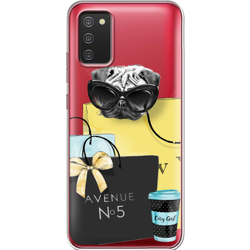 Прозрачный чехол BoxFace Samsung A025 Galaxy A02S Fashion Pug