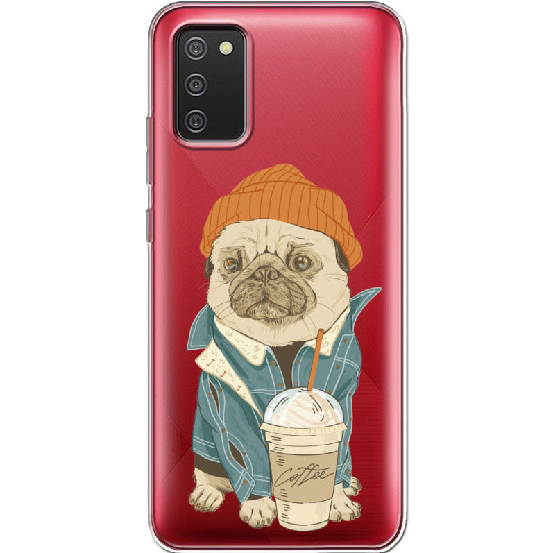 Прозрачный чехол BoxFace Samsung A025 Galaxy A02S Dog Coffeeman