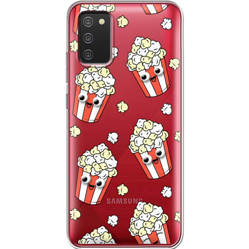 Прозрачный чехол BoxFace Samsung A025 Galaxy A02S с 3D-глазками Popcorn