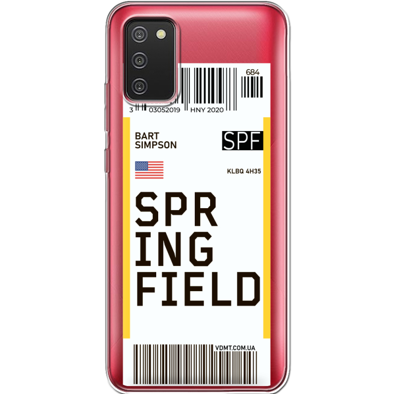 Прозрачный чехол BoxFace Samsung A025 Galaxy A02S Ticket Springfield