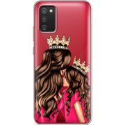 Прозрачный чехол BoxFace Samsung A025 Galaxy A02S Queen and Princess