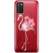 Прозрачный чехол BoxFace Samsung A025 Galaxy A02S Floral Flamingo