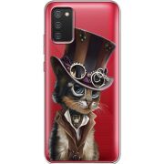 Прозрачный чехол BoxFace Samsung A025 Galaxy A02S Steampunk Cat