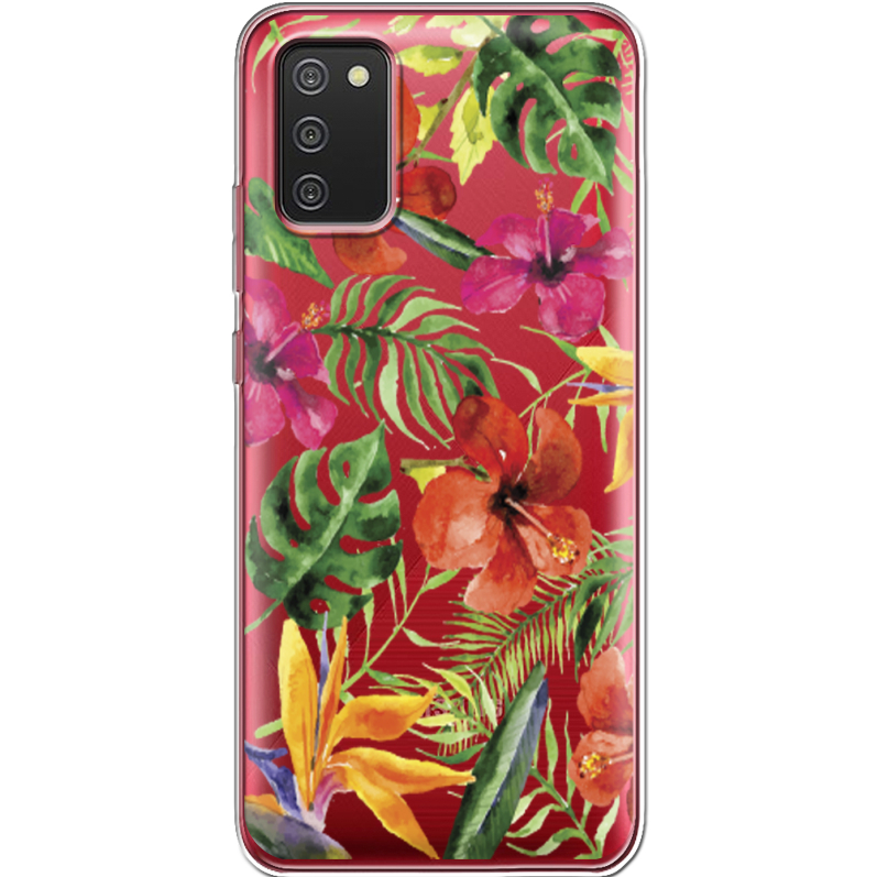 Прозрачный чехол BoxFace Samsung A025 Galaxy A02S Tropical Flowers