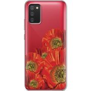 Прозрачный чехол BoxFace Samsung A025 Galaxy A02S Red Poppies