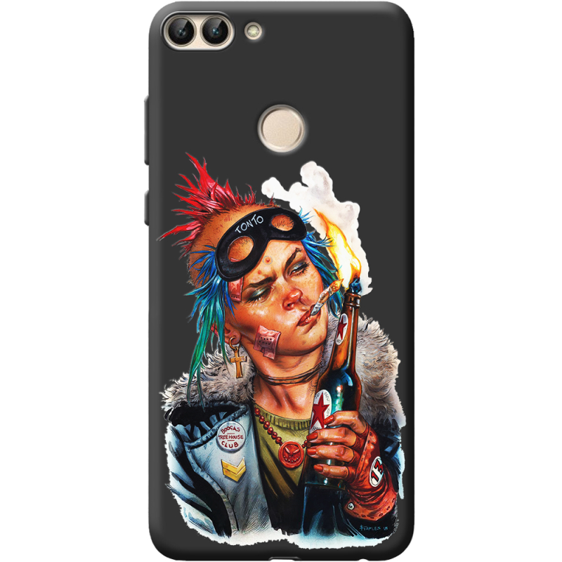 Черный чехол BoxFace Huawei P Smart Tanker Girl