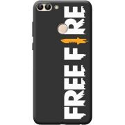 Черный чехол BoxFace Huawei P Smart Free Fire White Logo
