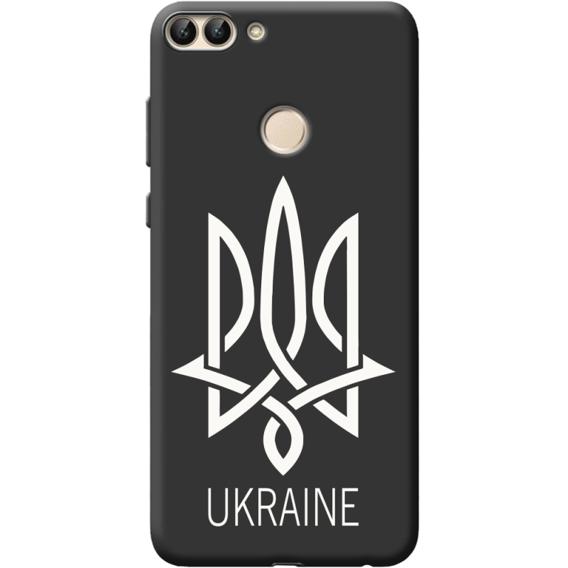 Черный чехол BoxFace Huawei P Smart Тризуб монограмма ukraine