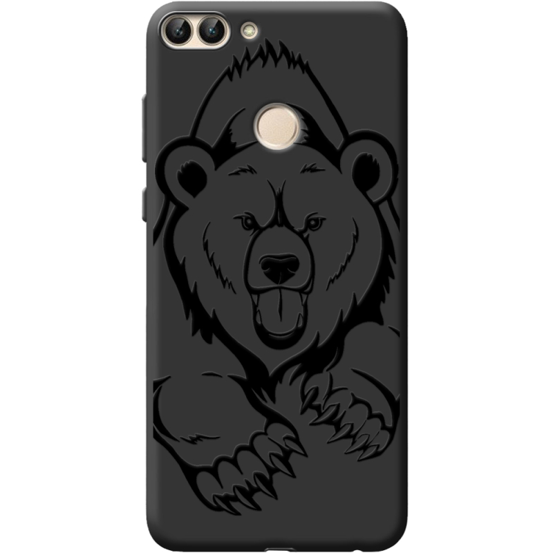 Черный чехол BoxFace Huawei P Smart Grizzly Bear
