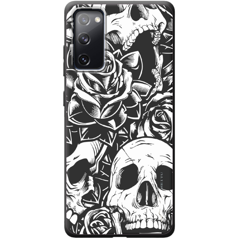 Черный чехол BoxFace Samsung G780 Galaxy S20 FE Skull and Roses