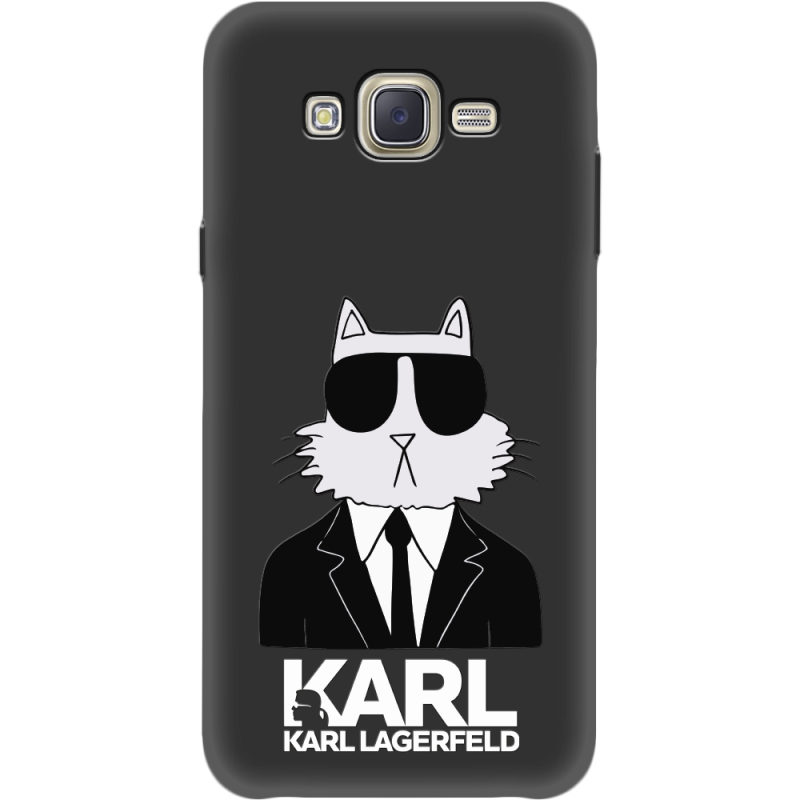 Черный чехол BoxFace Samsung J701 Galaxy J7 Neo Duos Cat in Black