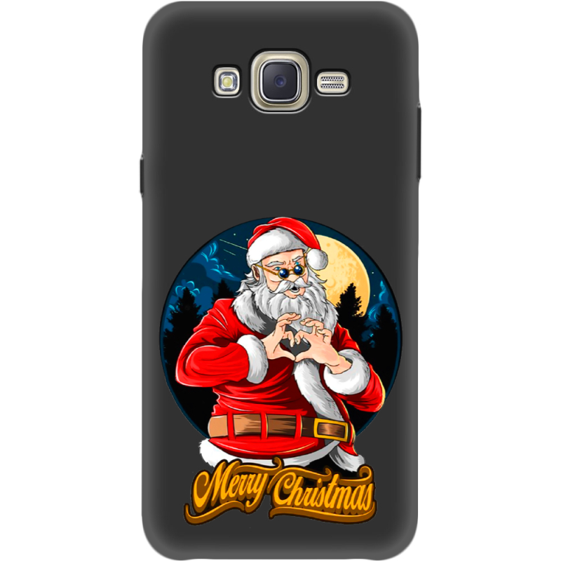 Черный чехол BoxFace Samsung J701 Galaxy J7 Neo Duos Cool Santa