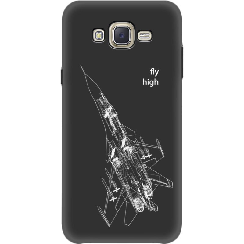 Черный чехол BoxFace Samsung J701 Galaxy J7 Neo Duos Військовий літак