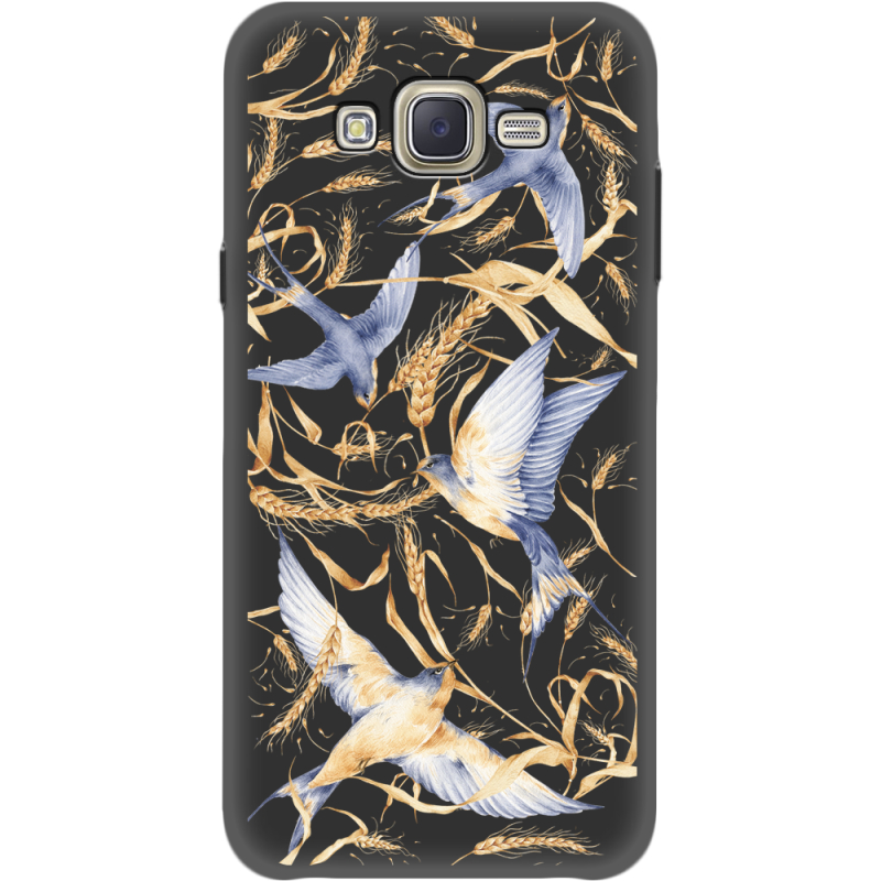 Черный чехол BoxFace Samsung J701 Galaxy J7 Neo Duos Ластівки