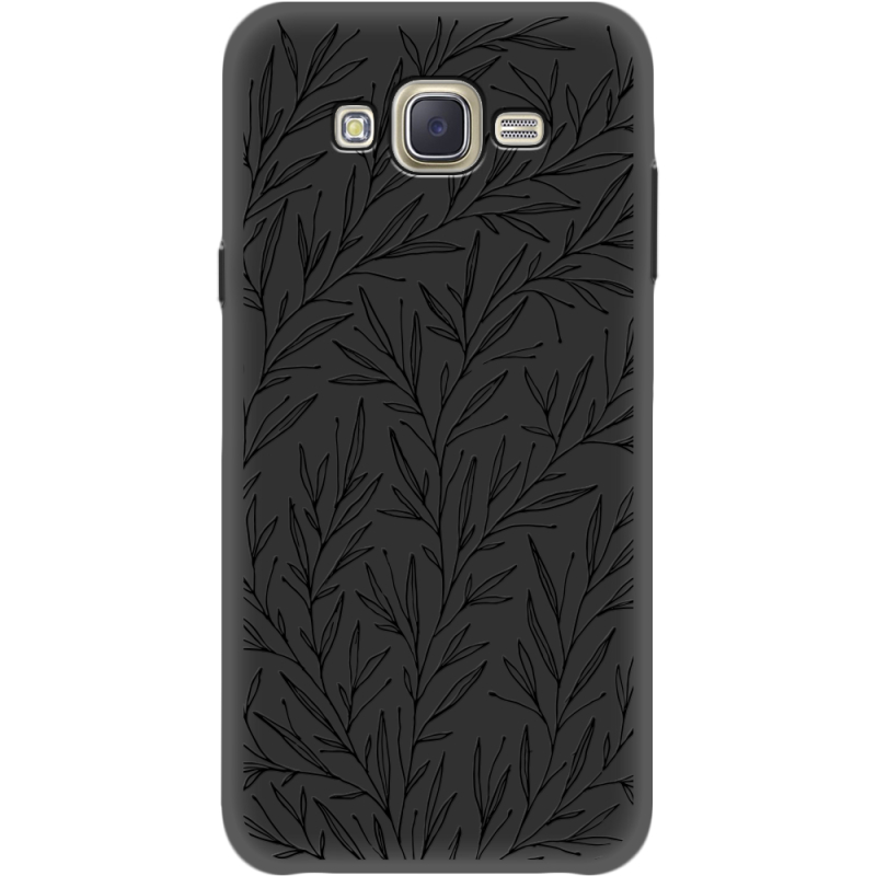 Черный чехол BoxFace Samsung J701 Galaxy J7 Neo Duos Leaves