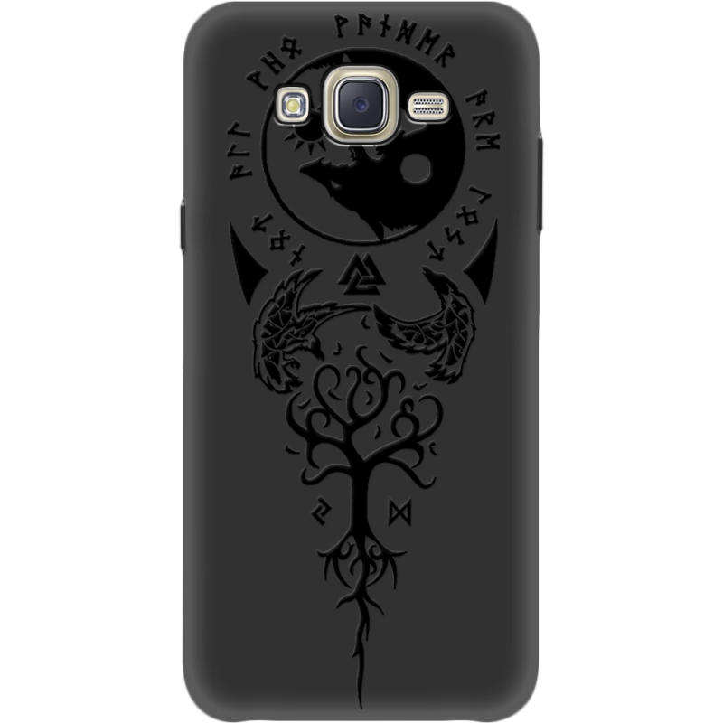 Черный чехол BoxFace Samsung J701 Galaxy J7 Neo Duos Hugin and Munin