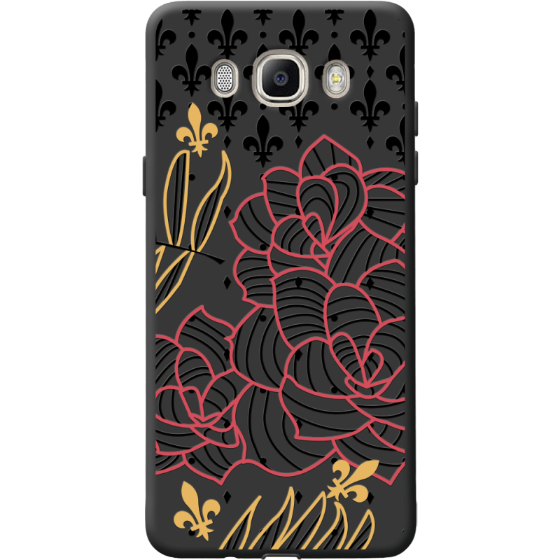 Черный чехол BoxFace Samsung J510 Galaxy J5 2016 FranceFlowers