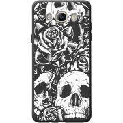 Черный чехол BoxFace Samsung J510 Galaxy J5 2016 Skull and Roses