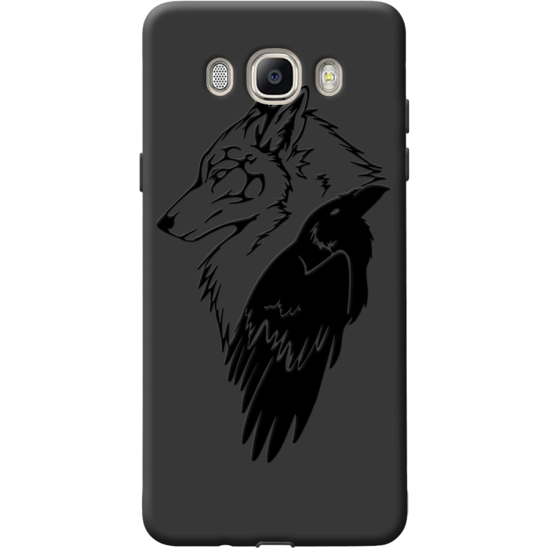 Черный чехол BoxFace Samsung J510 Galaxy J5 2016 Wolf and Raven