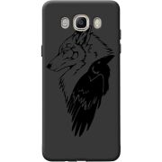 Черный чехол BoxFace Samsung J510 Galaxy J5 2016 Wolf and Raven