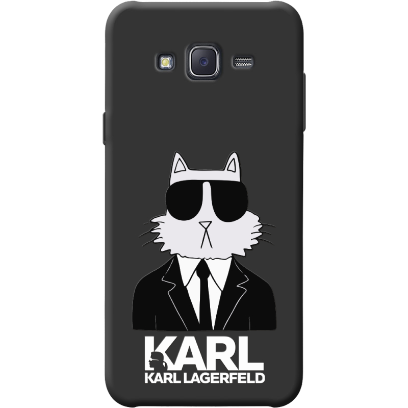 Черный чехол BoxFace Samsung J500H Galaxy J5 Cat in Black