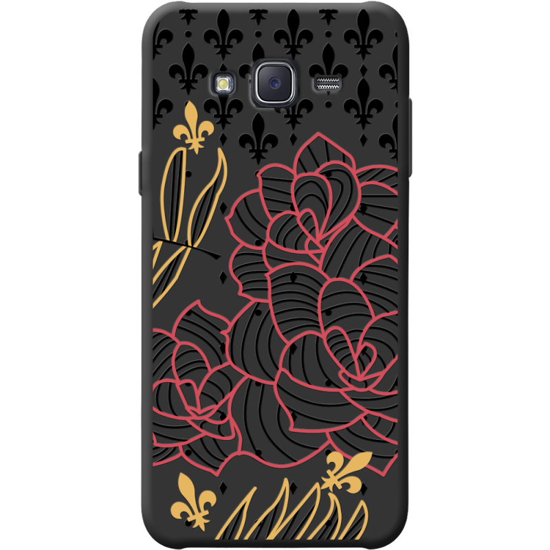 Черный чехол BoxFace Samsung J500H Galaxy J5 FranceFlowers