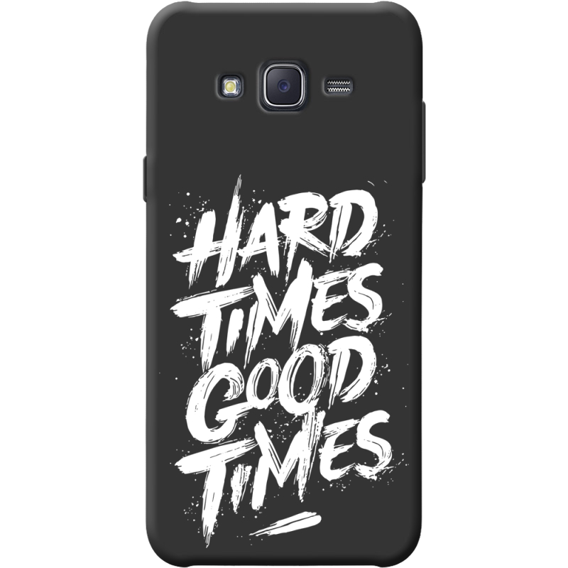 Черный чехол BoxFace Samsung J500H Galaxy J5 Hard Times Good Times