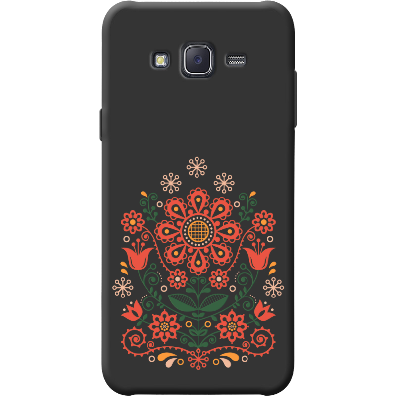 Черный чехол BoxFace Samsung J500H Galaxy J5 Ukrainian Ornament