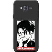 Черный чехол BoxFace Samsung J500H Galaxy J5 Attack On Titan - Ackerman