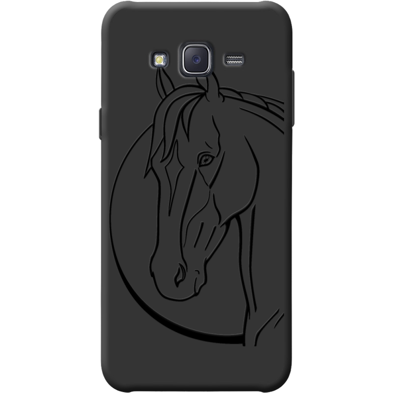 Черный чехол BoxFace Samsung J500H Galaxy J5 Horse