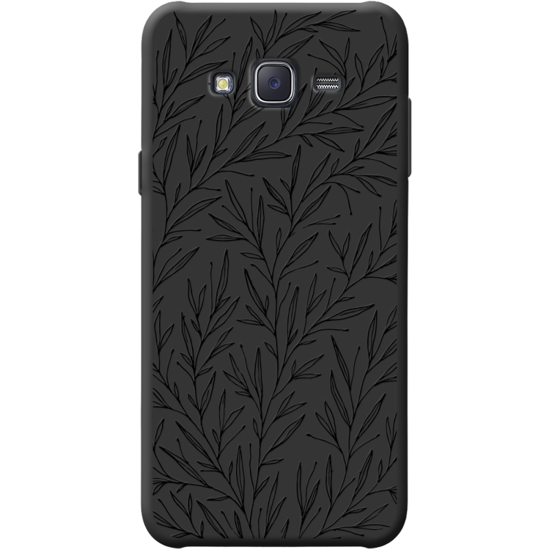 Черный чехол BoxFace Samsung J500H Galaxy J5 Leaves