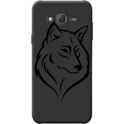 Черный чехол BoxFace Samsung J500H Galaxy J5 Wolf
