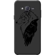Черный чехол BoxFace Samsung J500H Galaxy J5 Wolf and Raven