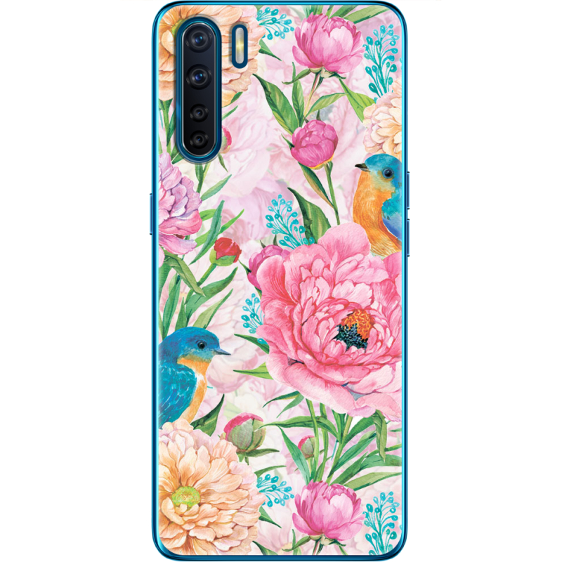 Чехол BoxFace OPPO A91 Birds in Flowers