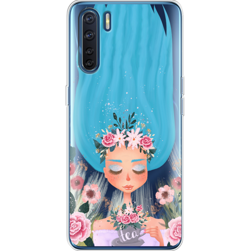 Прозрачный чехол BoxFace OPPO A91 Blue Hair