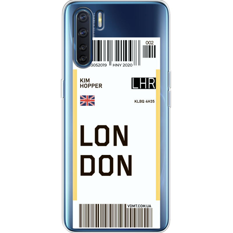 Прозрачный чехол BoxFace OPPO A91 Ticket London