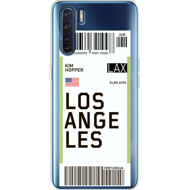 Прозрачный чехол BoxFace OPPO A91 Ticket Los Angeles