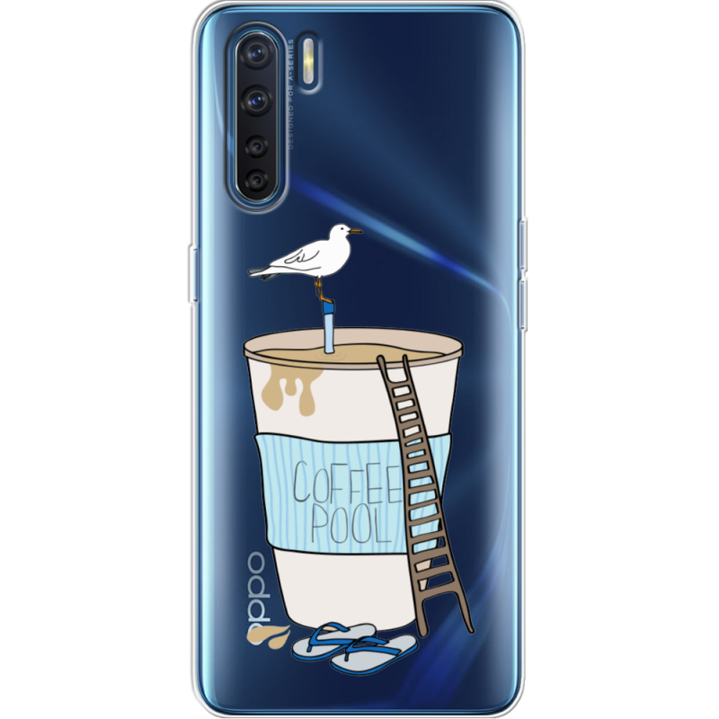 Прозрачный чехол BoxFace OPPO A91 Segull in Cofee Pool