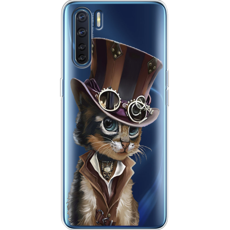 Прозрачный чехол BoxFace OPPO A91 Steampunk Cat