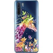 Прозрачный чехол BoxFace OPPO A91 Colorful Giraffe